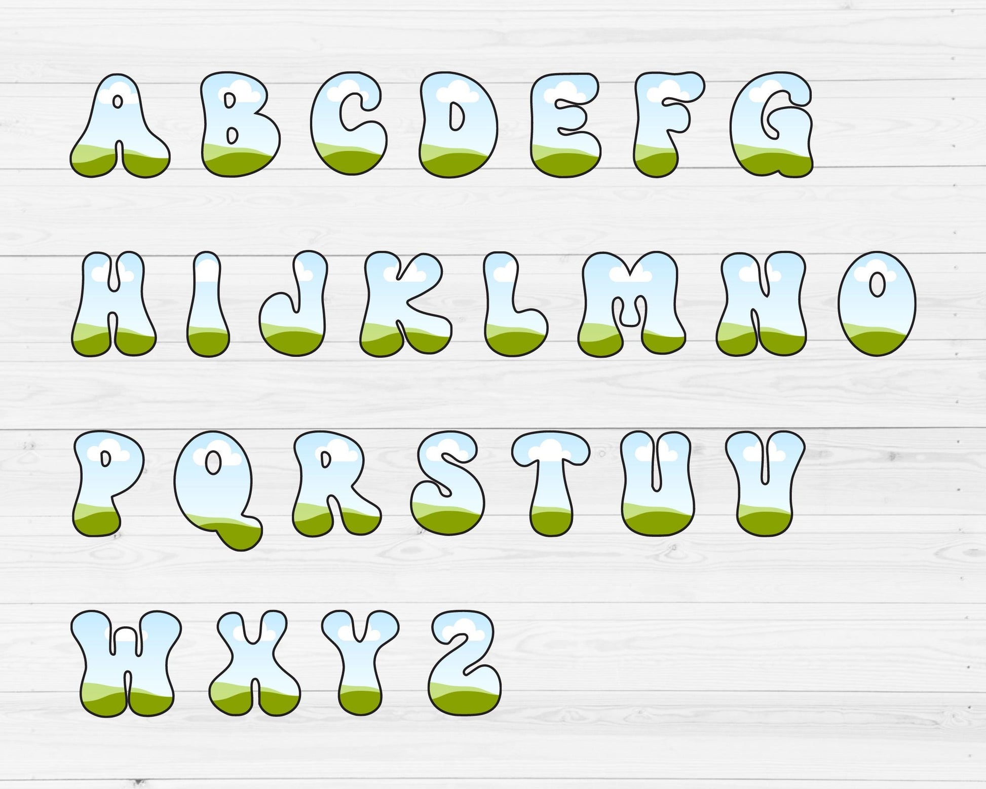 Design Your Own Groovy Alphabet on Canva, Retro Doodle Canva Letters, Drag and Drop, Editable Canva Letters & Numbers, Funky Alphabet
