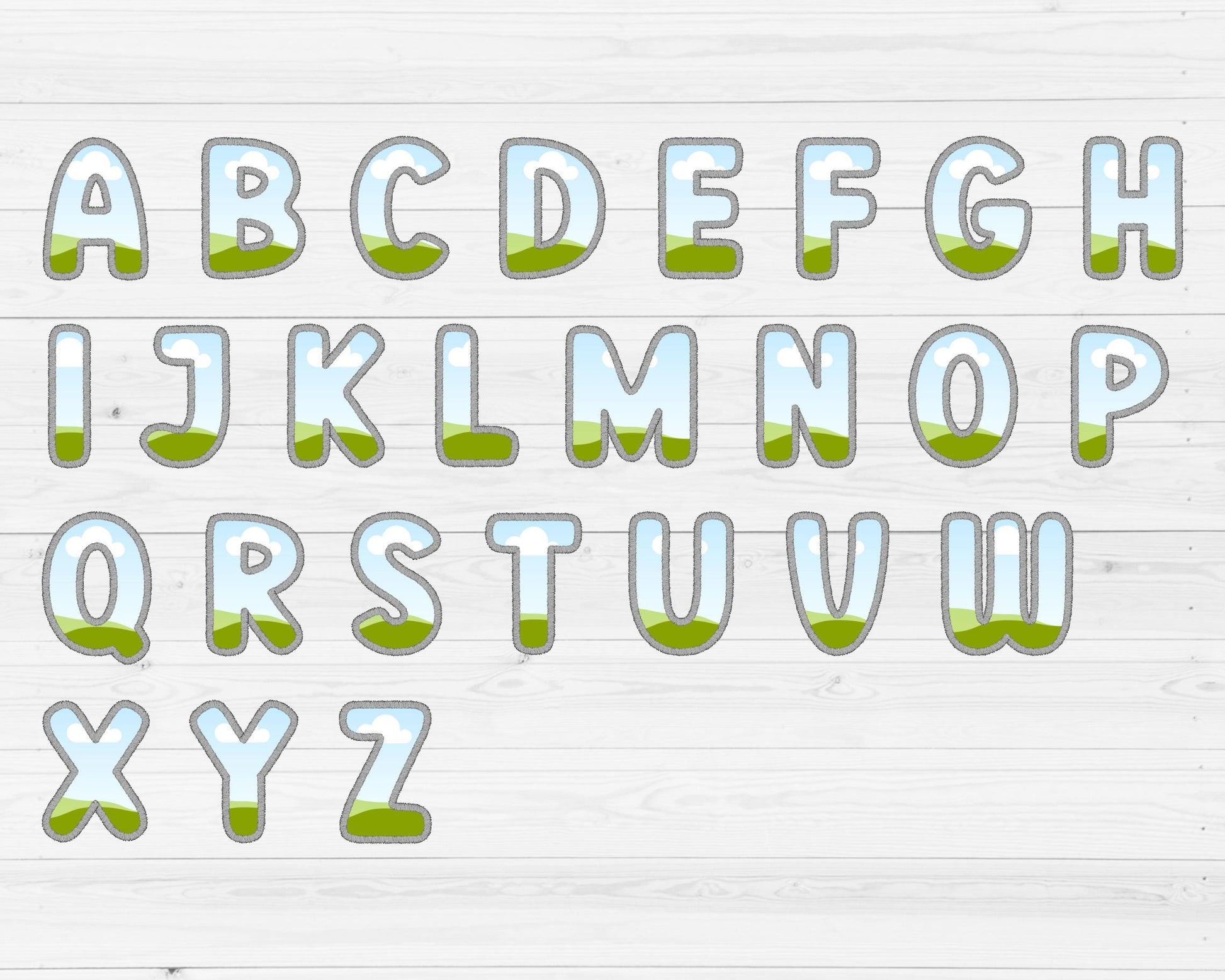Design Your Own Digital Stitch Letters and Numbers, Faux Embroidery Canva Alphabet, Applique Patch Canva Letters, Drag and Drop, Duotone #83