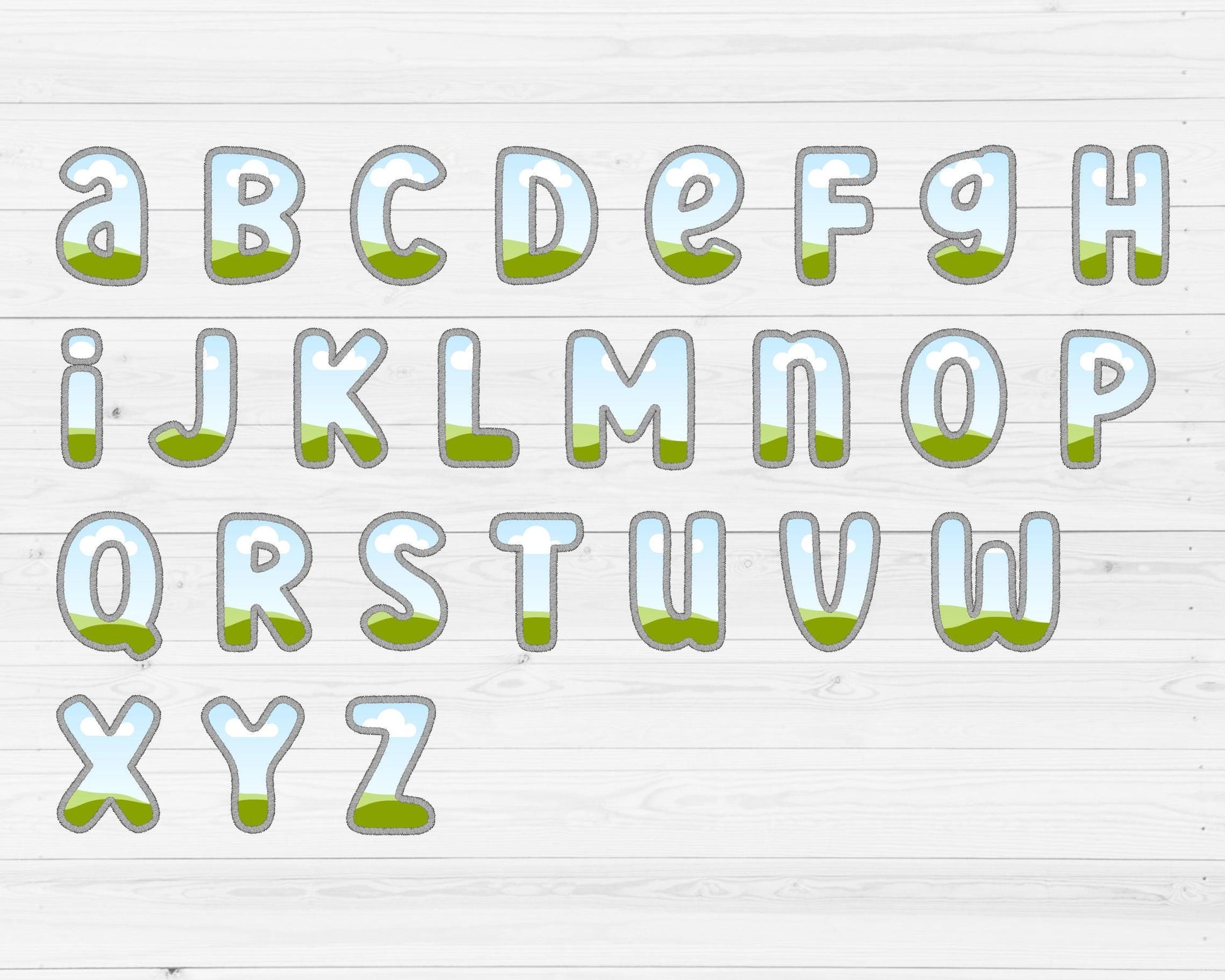 Design Your Own Digital Stitch Letters and Numbers, Faux Embroidery Canva Alphabet, Applique Patch Canva Letters, Drag and Drop, Duotone #83