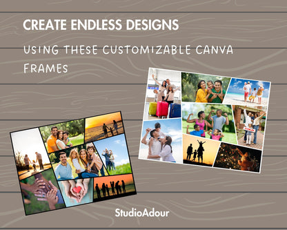 Design Your Own Family Photo Collage in Canva, Editable Collage Canva Template, Easy Drag and Drop Photo, Canva Frames, DIY Family Collage