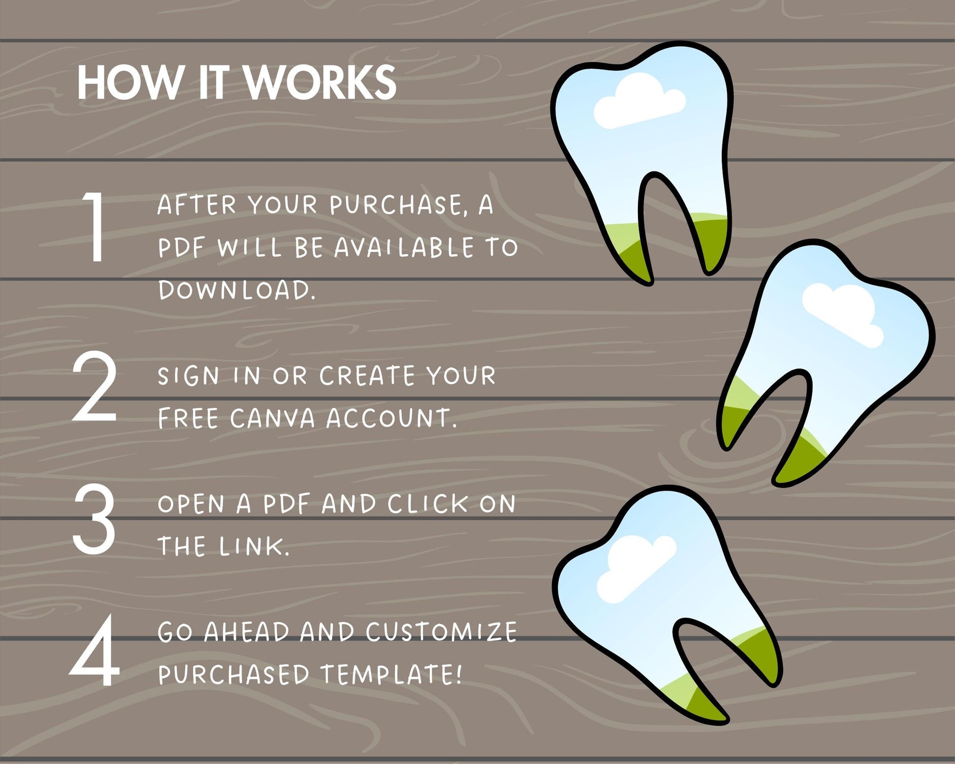Design Your Own Tooth, Canva Frames Bundle, Teeth Canva Template, Drag and Drop, Dentist Canva Frames Bundle, Editable Tooth, Dental Clipart