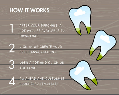 Design Your Own Tooth, Canva Frames Bundle, Teeth Canva Template, Drag and Drop, Dentist Canva Frames Bundle, Editable Tooth, Dental Clipart
