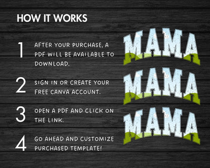 Design Your Own Distressed Mama Canva Frame, Editable Mama Canva Template, Drag and Drop, Sublimation Design, Mother's Day, Mama Varsity