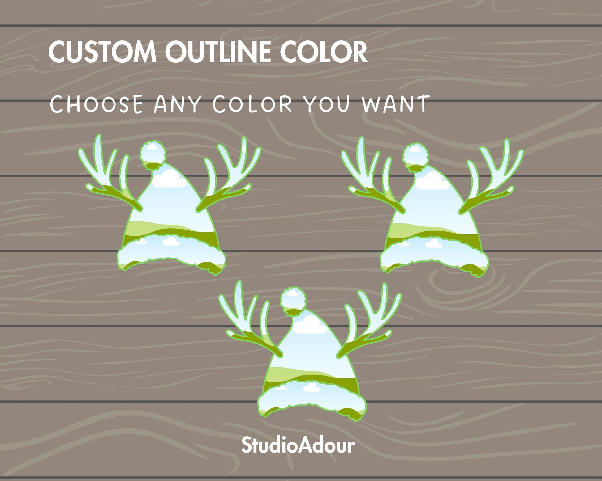 Design Your Own Christmas Hat with Antler Canva Frames, Santa Hat Canva Template, Drag and Drop Photo, Editable Xmas Hats, Reindeer Antlers