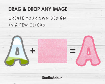 Design Your Own Faux Embroidery Grovy Letters, Faux Embroidery Retro Groovy Letters, Stitch Alphabet Canva Template, Drag and Drop PNG #86