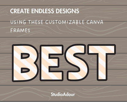 Design Your Own Canva Letters, Alphabet Canva Template, Drag and Drop, Canva Frames Bundle, Canva Letters & Numbers, Doodle Letters, #78