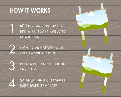 Design Your Own Doodle Sign Canva Frame, Wooden Sign Canva Template, Canva Frames Bundle, Editable Wood Sign, Wood Board, Drag and Drop PNG