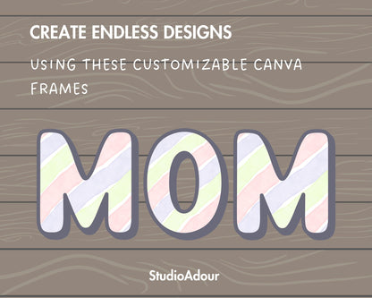 Design Your Own Doodle Letters on Canva, Doodle Alphabet Canva, Drag and Drop, Lowercase & Uppercase Canva Letters, Canva Frames Bundle #80
