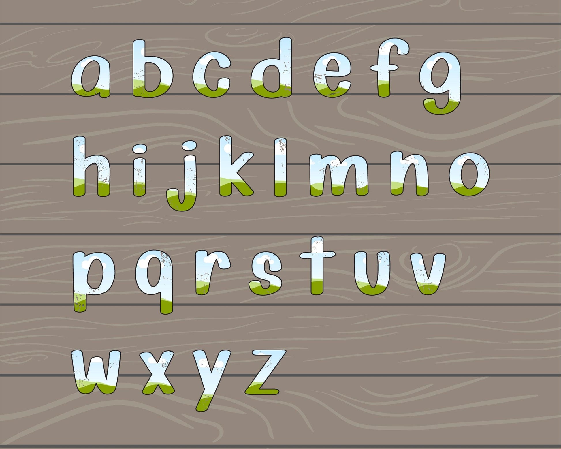 Design Your Own Retro Doodle Letters on Canva, Distressed Letters Canva Template, Easy Drag and Drop, Editable Canva Letters and Numbers #81
