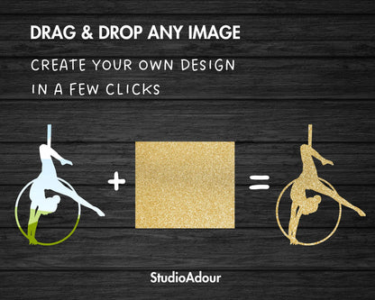 Design Your Own Aerial Hoop Canva Frame, Editable Acrobat Canva Template, Drag and Drop, Sublimation Design, Aerialist Shape, Circus Clipart