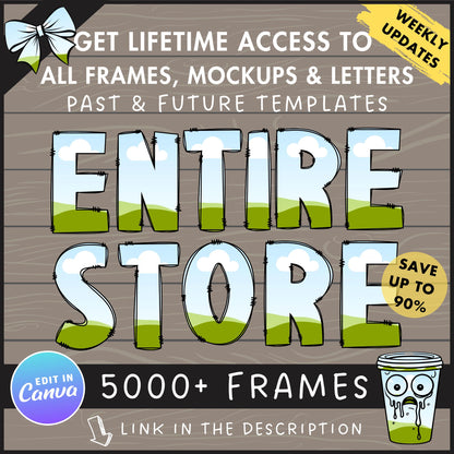 Design Your Own Vintage Doodle Letters on Canva, Retro Alphabet Canva, Drag and Drop, Editable Canva Letters PNG, Canva Frames Bundle #85