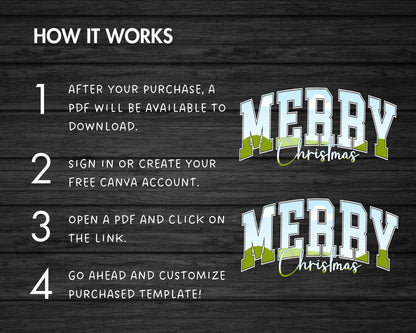Design Your Own Merry Christmas Canva Frame, Editable Christmas Canva Template, Drag and Drop, Sublimation Design, Christmas Varsity Tshirt