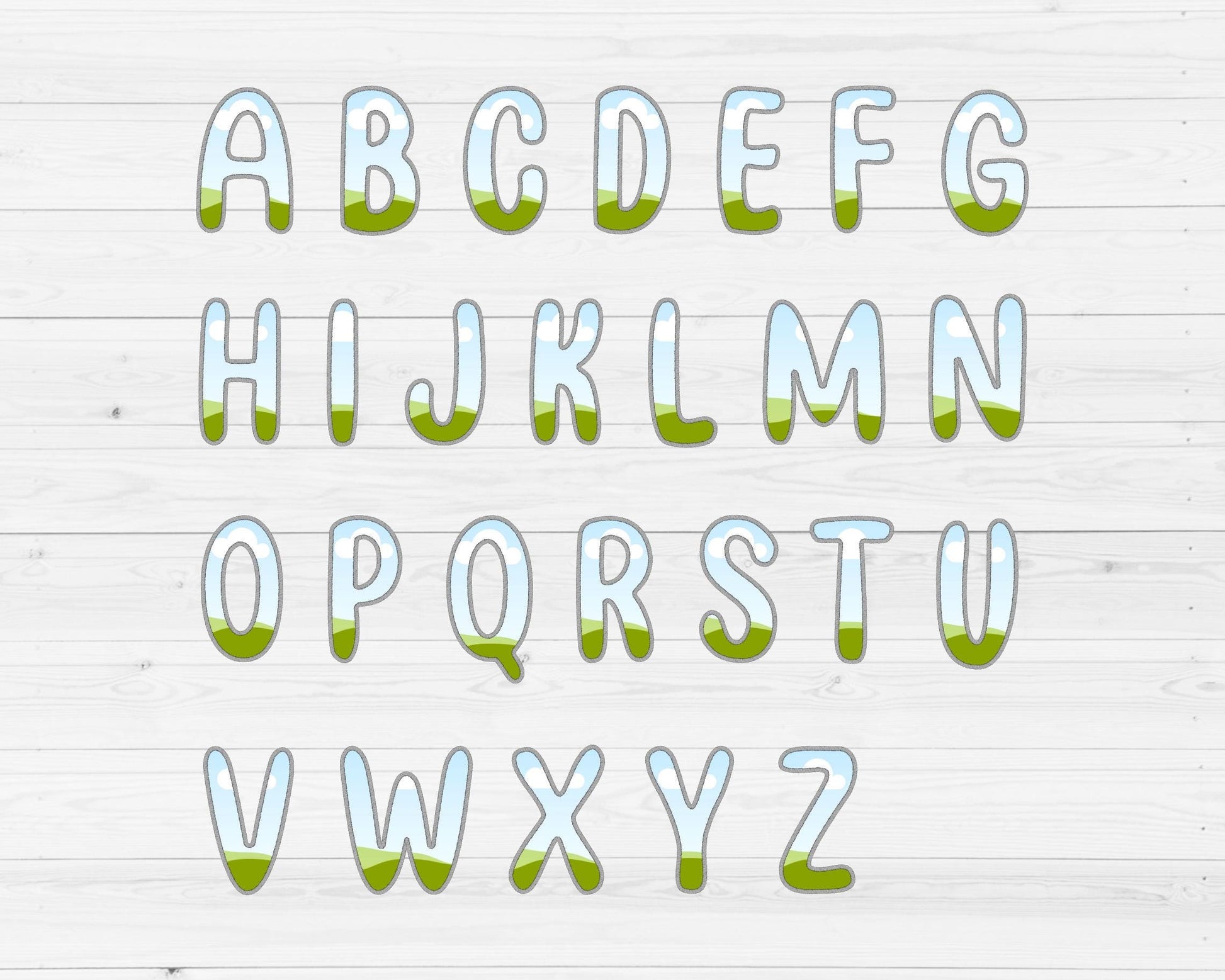 Digital Stitch Canva Alphabet PNG, Faux Embroidery Applique Letters, Canva Frames Bundle, Drag & Drop, Editable Canva Alphabet, Duotone #88