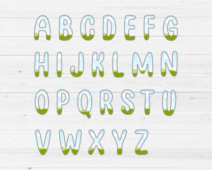 Digital Stitch Canva Alphabet PNG, Faux Embroidery Applique Letters, Canva Frames Bundle, Drag & Drop, Editable Canva Alphabet, Duotone #88