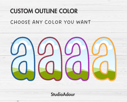 Digital Stitch Canva Alphabet PNG, Faux Embroidery Applique Letters, Canva Frames Bundle, Drag & Drop, Editable Canva Alphabet, Duotone #88