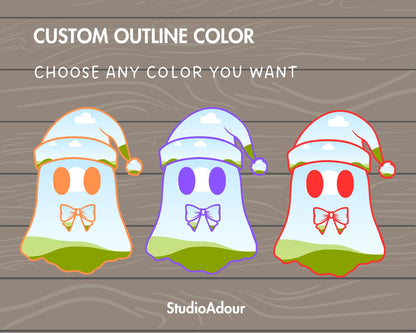 Design Your Own Christmas Ghosts, Ghost Wearing Christmas Hat Book Canva, Drag and Drop, Ghost With Bow, Canva Frames Bundle, Sublimation