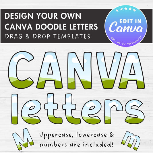 Fillable Doodle Letters Canva, Letters & Numbers, Letters Canva Template, Drag and Drop, Editable Canva Alphabet, Uppercase and Lowercase 91