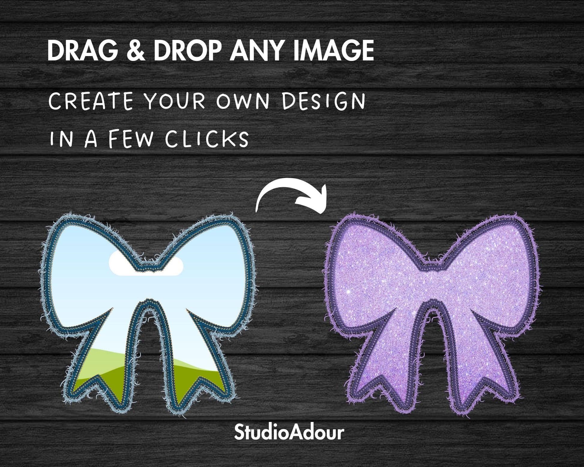 Faux Embroidery Bow Canva, Digital Stitch Ribbon Bow, Bow Applique, Canva Frames Bundle, Bow Patch Duotone, Coquette Bows PNG, Drag and Drop