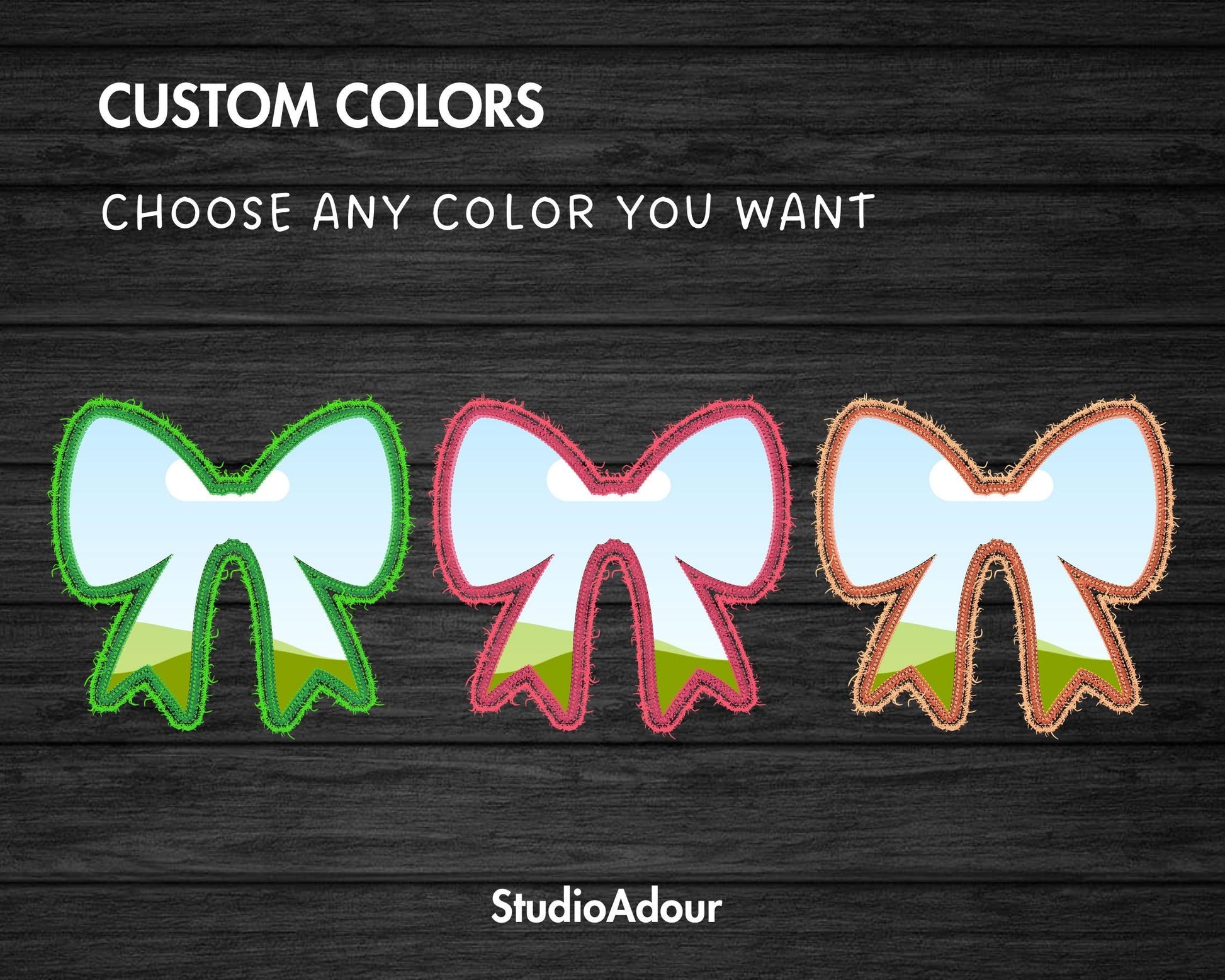 Faux Embroidery Bow Canva, Digital Stitch Ribbon Bow, Bow Applique, Canva Frames Bundle, Bow Patch Duotone, Coquette Bows PNG, Drag and Drop