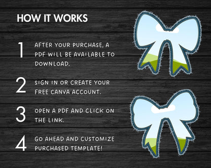 Faux Embroidery Bow Canva, Digital Stitch Ribbon Bow, Bow Applique, Canva Frames Bundle, Bow Patch Duotone, Coquette Bows PNG, Drag and Drop