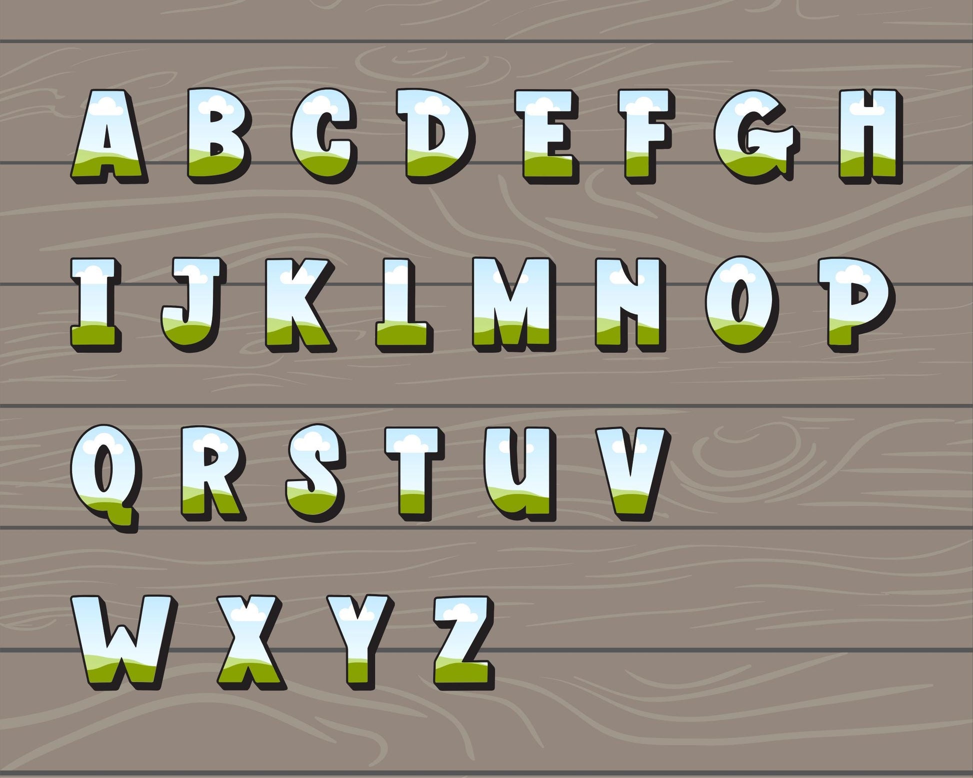 Doodle Letters Canva, Alphabet Canva Template, Drag and Drop, Editable Canva Letters, Canva Frames Bundle, Blank Letters, Photo Collage #97