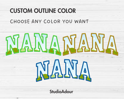 Design Your Own Stitch Nana Canva Frame, Faux Embroidery Nana Canva Template, Drag and Drop, Sublimation Design, Nana Varsity, Grandmother