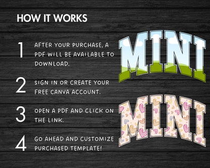 Design Your Own Mini Canva Frame, Editable Mini Canva Template, Drag and Drop, Sublimation Design, Mom Life, Mini Varsity PNG, Sport College