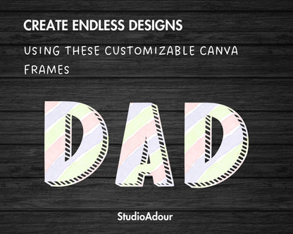 Design Your Own Doodle Letters on Canva, Cartoon Alphabet Canva Template, Drag and Drop, Editable Uppercase & Lowercase Canva Letters #95