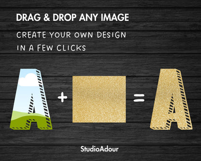 Design Your Own Doodle Letters on Canva, Cartoon Alphabet Canva Template, Drag and Drop, Editable Uppercase & Lowercase Canva Letters #95