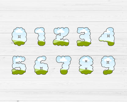 Cloud Canva Letters, Alphabet Canva Template, Drag and Drop, Editable Canva Letters & Numbers, Canva Frames Bundle, DIY Blank Letters #96