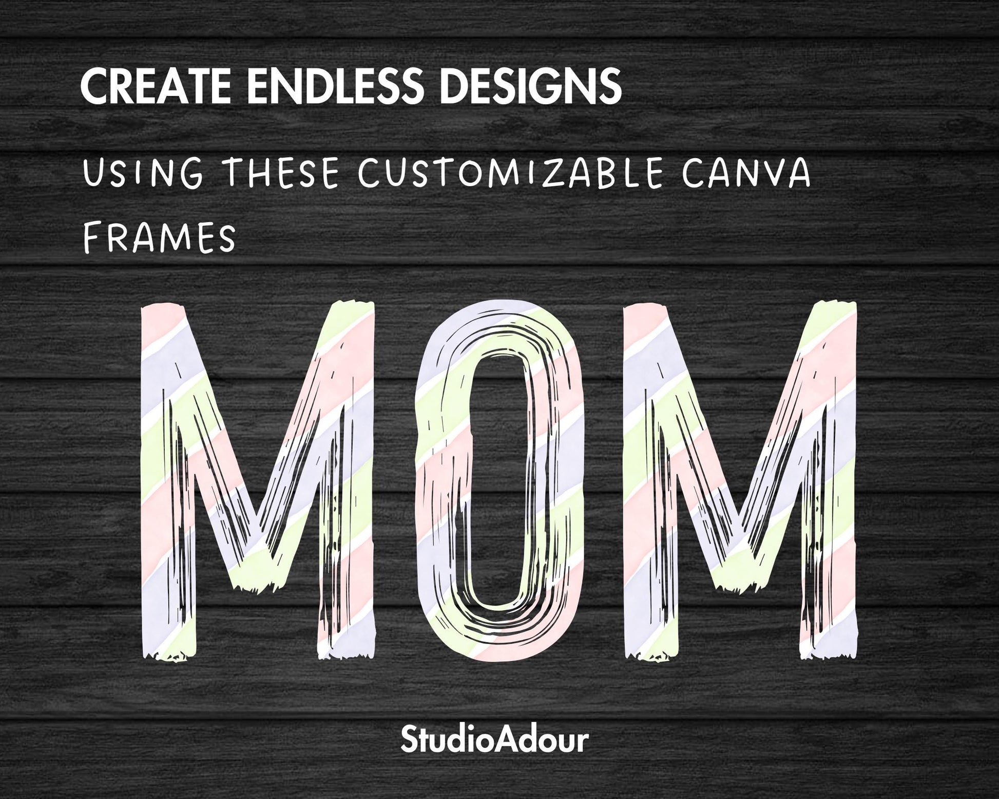 Paint Letters Canva, Brushstroke Alphabet Canva Template, Canva Frames Bundle, Painted Font Canva, Hand Drawn Letters & Numbers