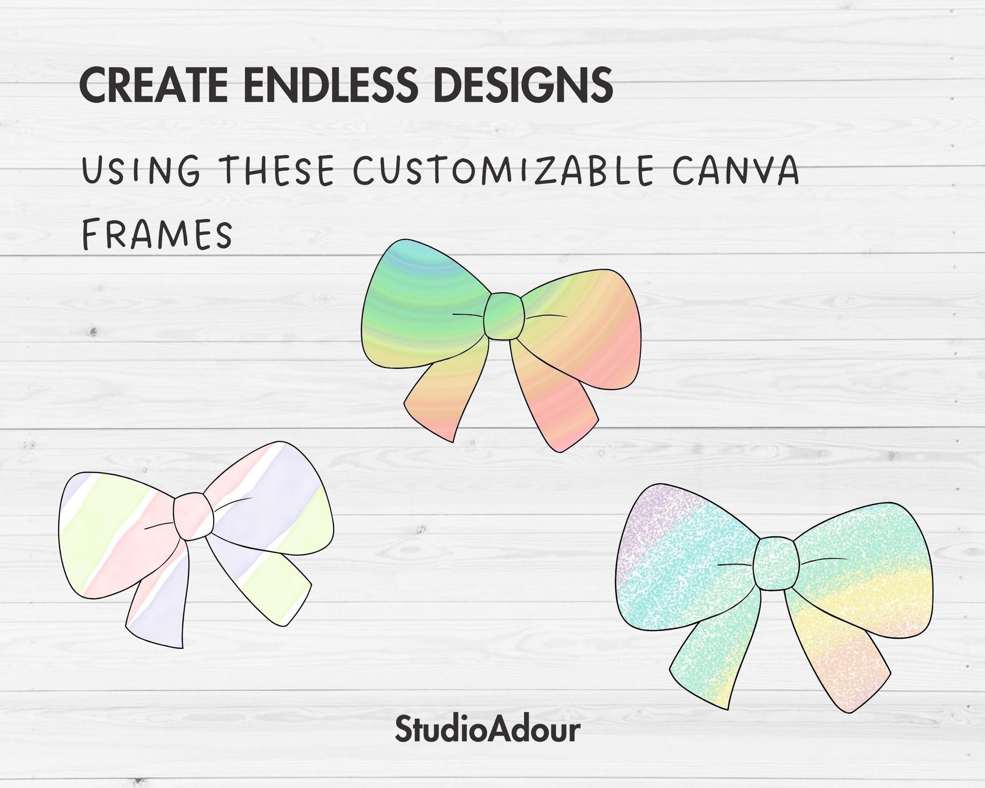 Coquette Bow Canva Frames, Ribbon Bow Templates, Drag and Drop Canva Frames Bundle, Editable Girly Bow, Messy Bun Bow, Tied Bow, Preppy Bow,