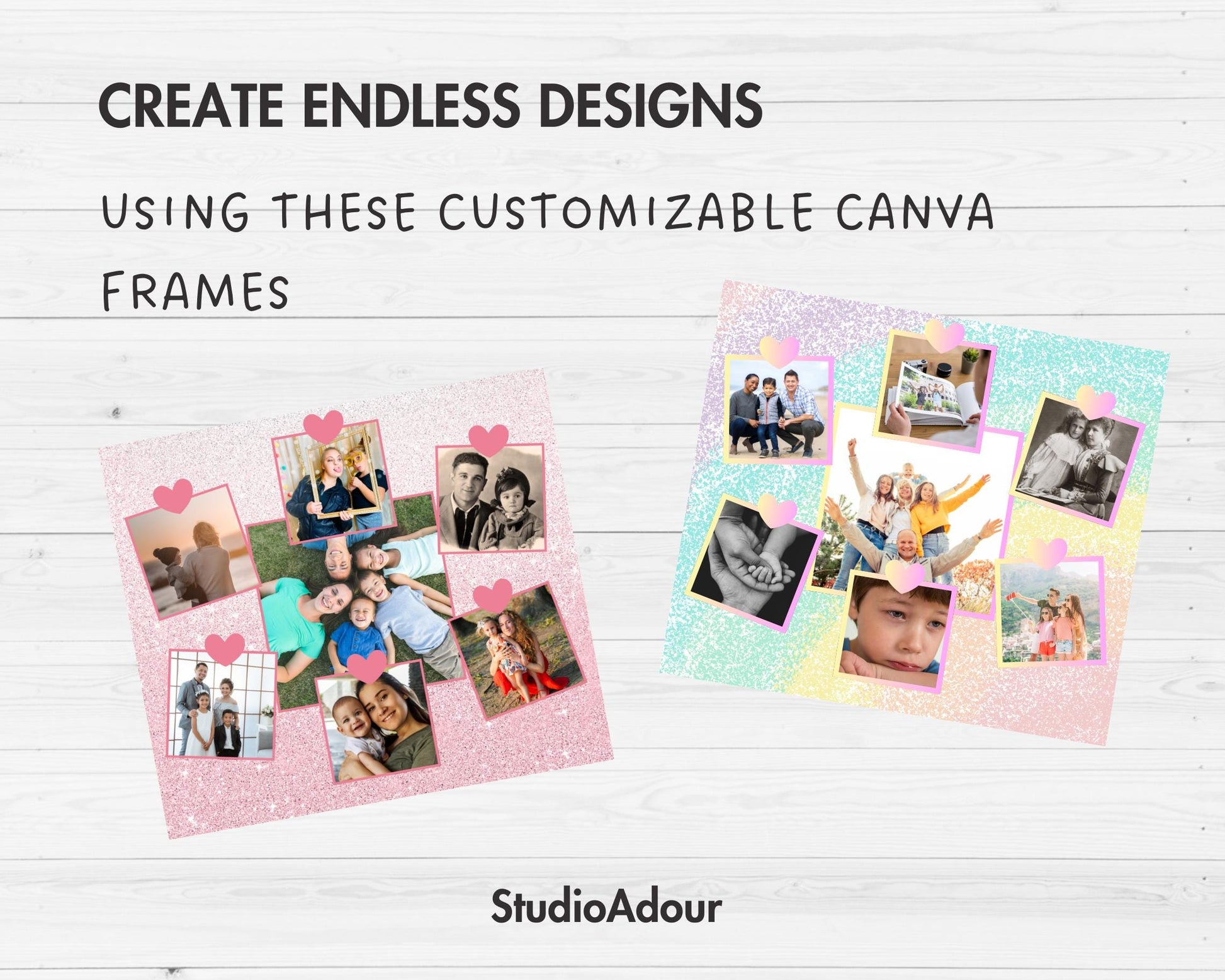 Design Your Own Photo Collage 20oz Skinny Tumbler Template, Editable Collage Canva Template, Easy Drag and Drop, Family Collage, Sublimation