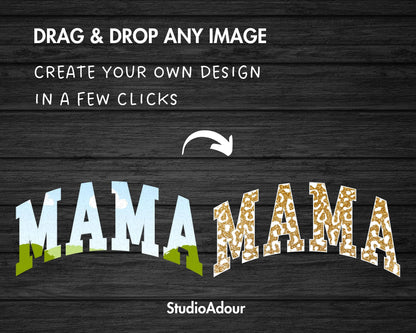 Design Your Own Leopard Mama Canva Frame, Editable Mama Canva Template, Drag and Drop, Sublimation Design, Mother's Day, Mama Varsity,