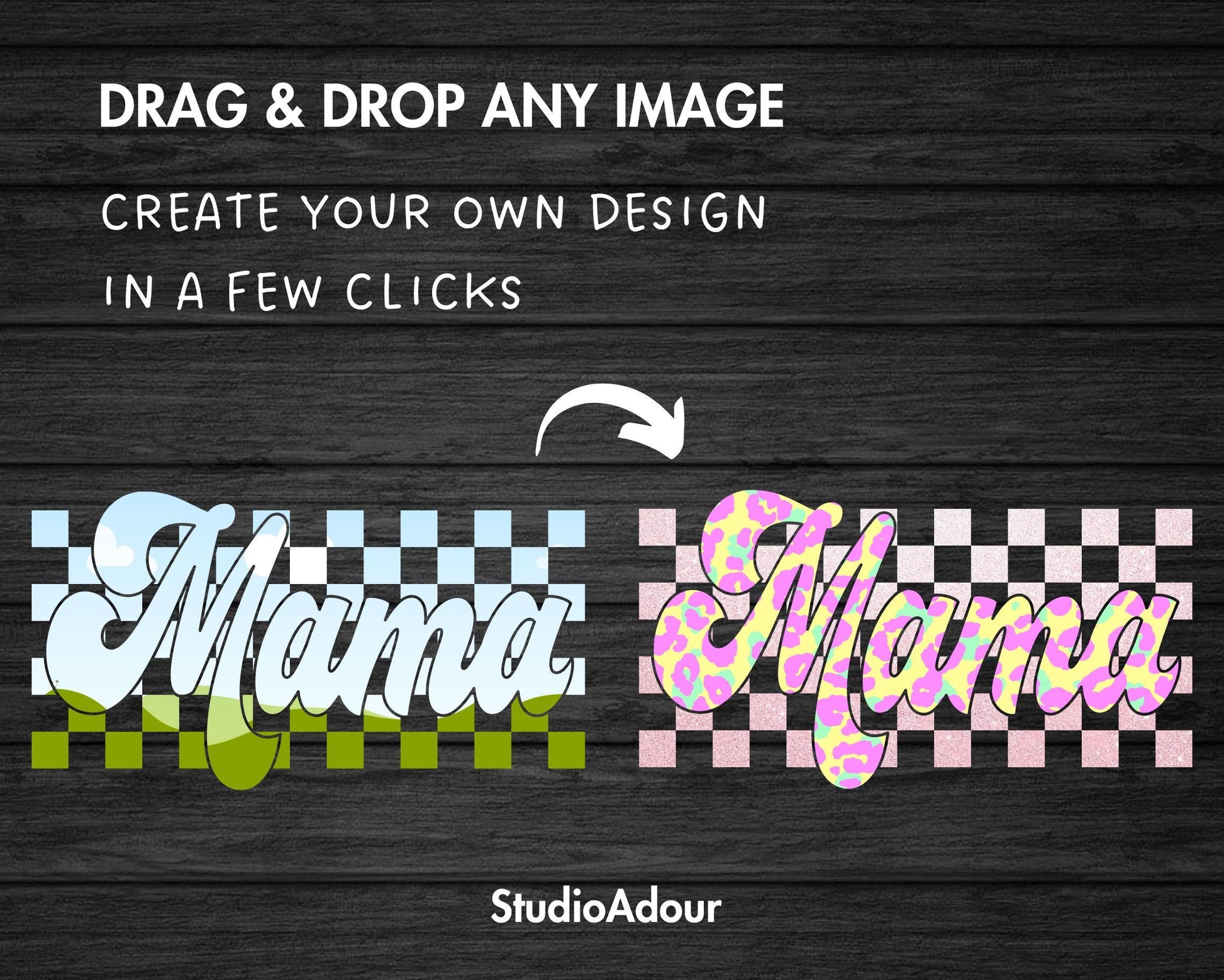 Design Your Own Mama Canva Frame, Editable Checkered Mama Canva Template, Drag and Drop, Sublimation Design, Retro Mama Shirt, Groovy Mama