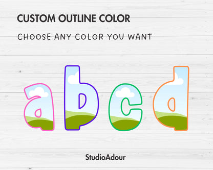 Design Your Own Doodle Letters Canva, Uppercase & Lowercase Alphabet Canva Template, Drag and Drop, Editable Canva, Sublimation Letters PNG