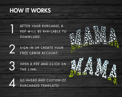 Design Your Own Leopard Mama Canva Frame, Editable Mama Canva Template, Drag and Drop, Sublimation Design, Mother's Day, Mama Varsity,