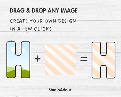 Design Your Own Doodle Letters on Canva, Doodle Alphabet Canva Template, Drag and Drop, Editable Uppercase Letters & Numbers, Letters PNG