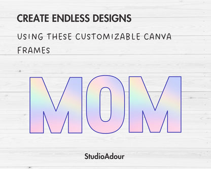Design Your Own Canva Alphabet, Canva Letters Template, Drag and Drop, Editable Canva Font, Canva Frames Bundle, Letters PNG, Sublimation