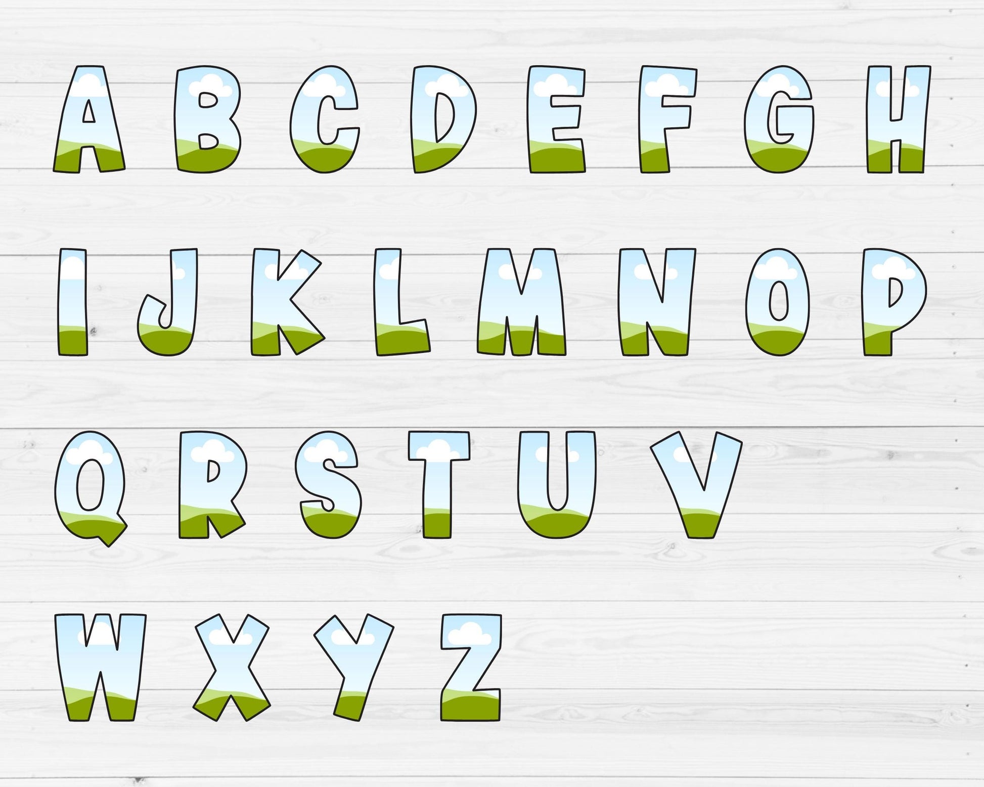 Design Your Own Doodle Letters Canva, Uppercase & Lowercase Alphabet Canva Template, Drag and Drop, Editable Canva, Sublimation Letters PNG