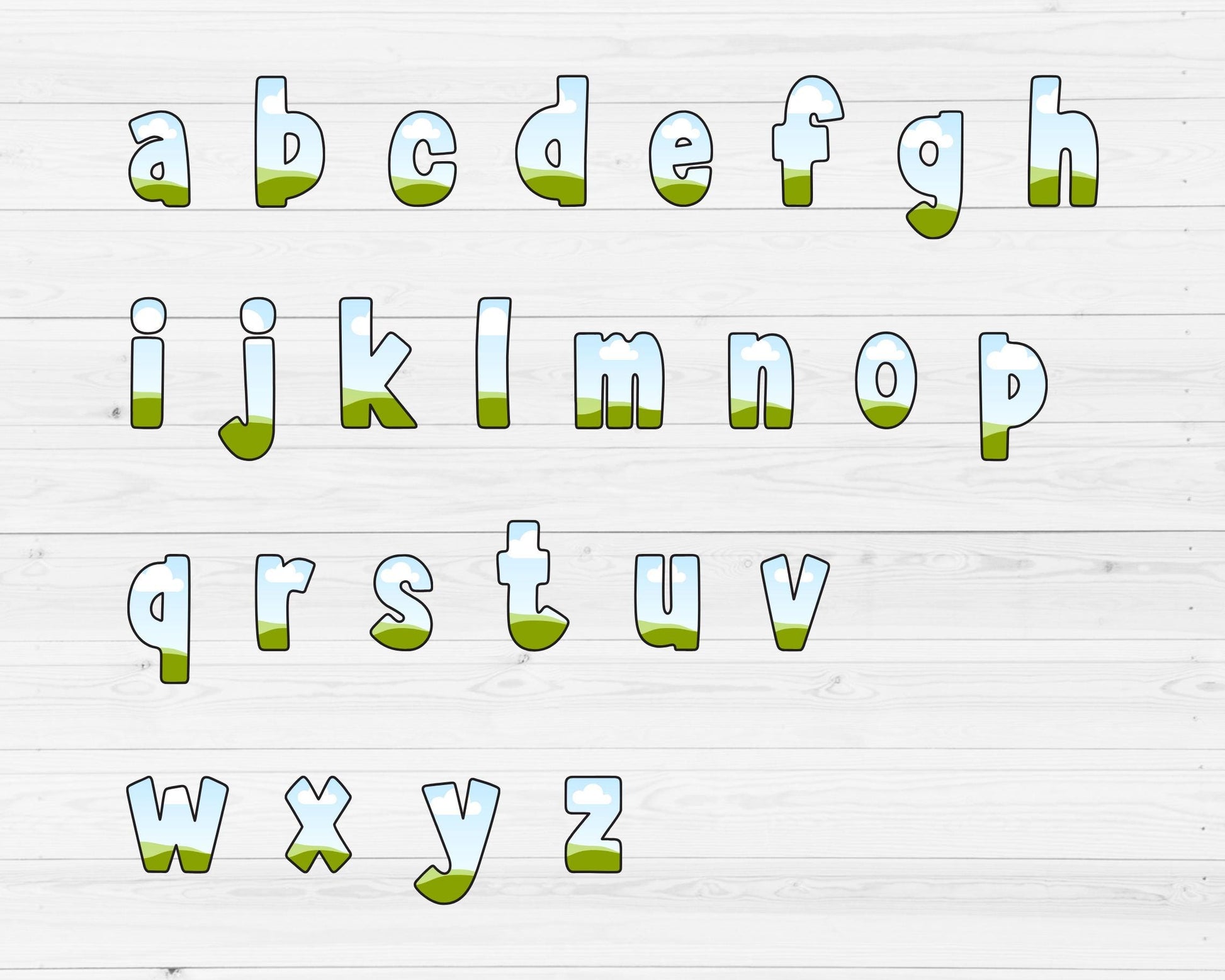 Design Your Own Doodle Letters Canva, Uppercase & Lowercase Alphabet Canva Template, Drag and Drop, Editable Canva, Sublimation Letters PNG