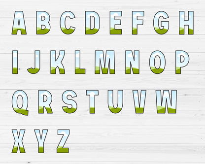 Design Your Own Doodle Letters Canva, Uppercase Alphabet Canva Template, Drag and Drop, Editable Canva Letters, Canva Frames Bundle