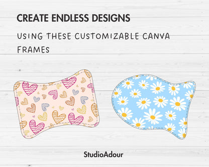 Pet Feeding Mat Editable Canva Template, Easy Drag and Drop, Dog & Cat Feeding Placemat Sublimation Template, Canva Frames Bundle, Food Mat