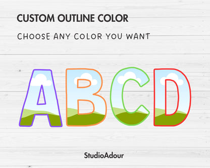 Editable Canva Alphabet Template, Doodle Letters Canva, Uppercase Letters, Canva Frames Bundle, Sublimation Design, Drag and Drop Canva Font