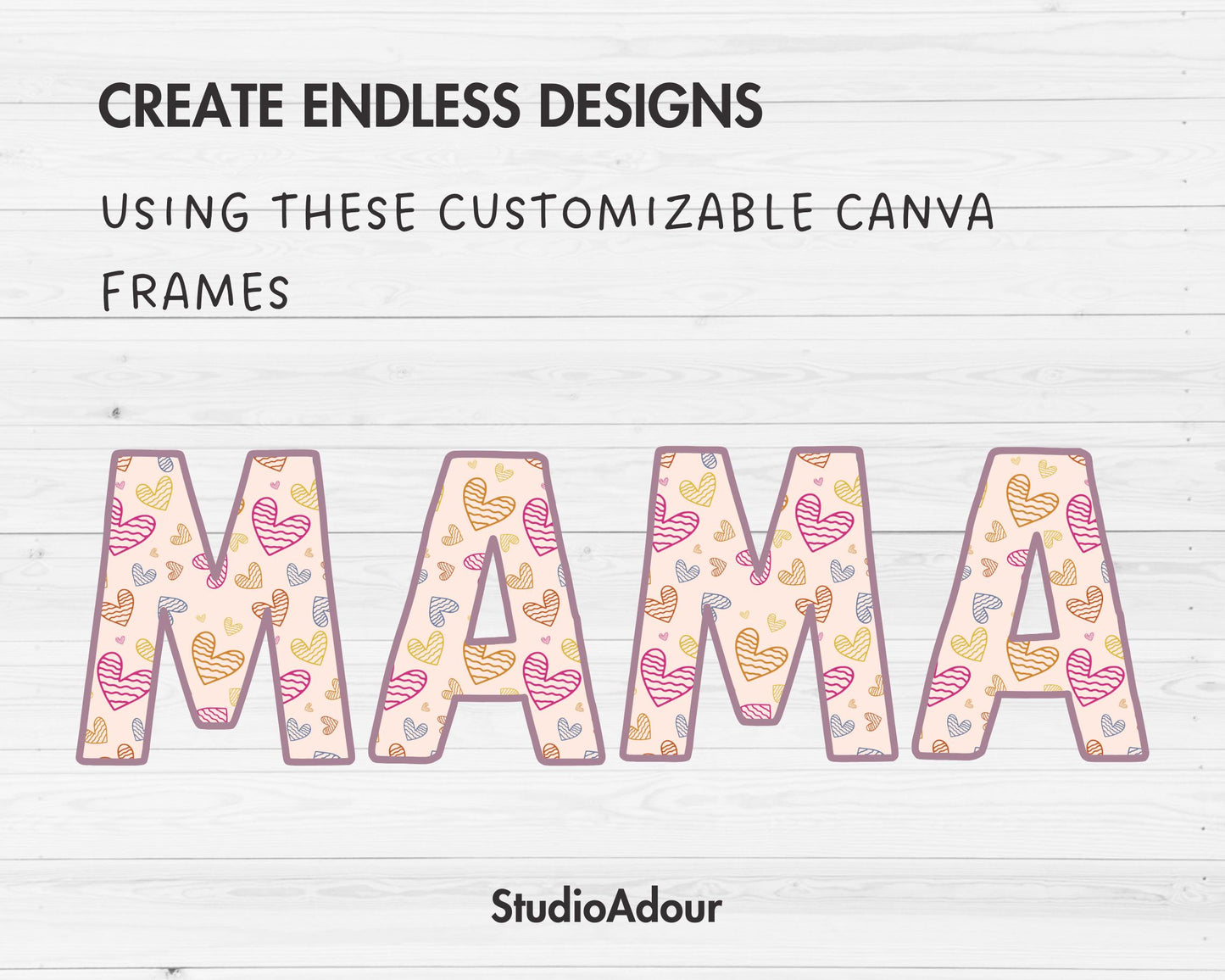 Editable Canva Alphabet Template, Doodle Letters Canva, Uppercase Letters, Canva Frames Bundle, Sublimation Design, Drag and Drop Canva Font