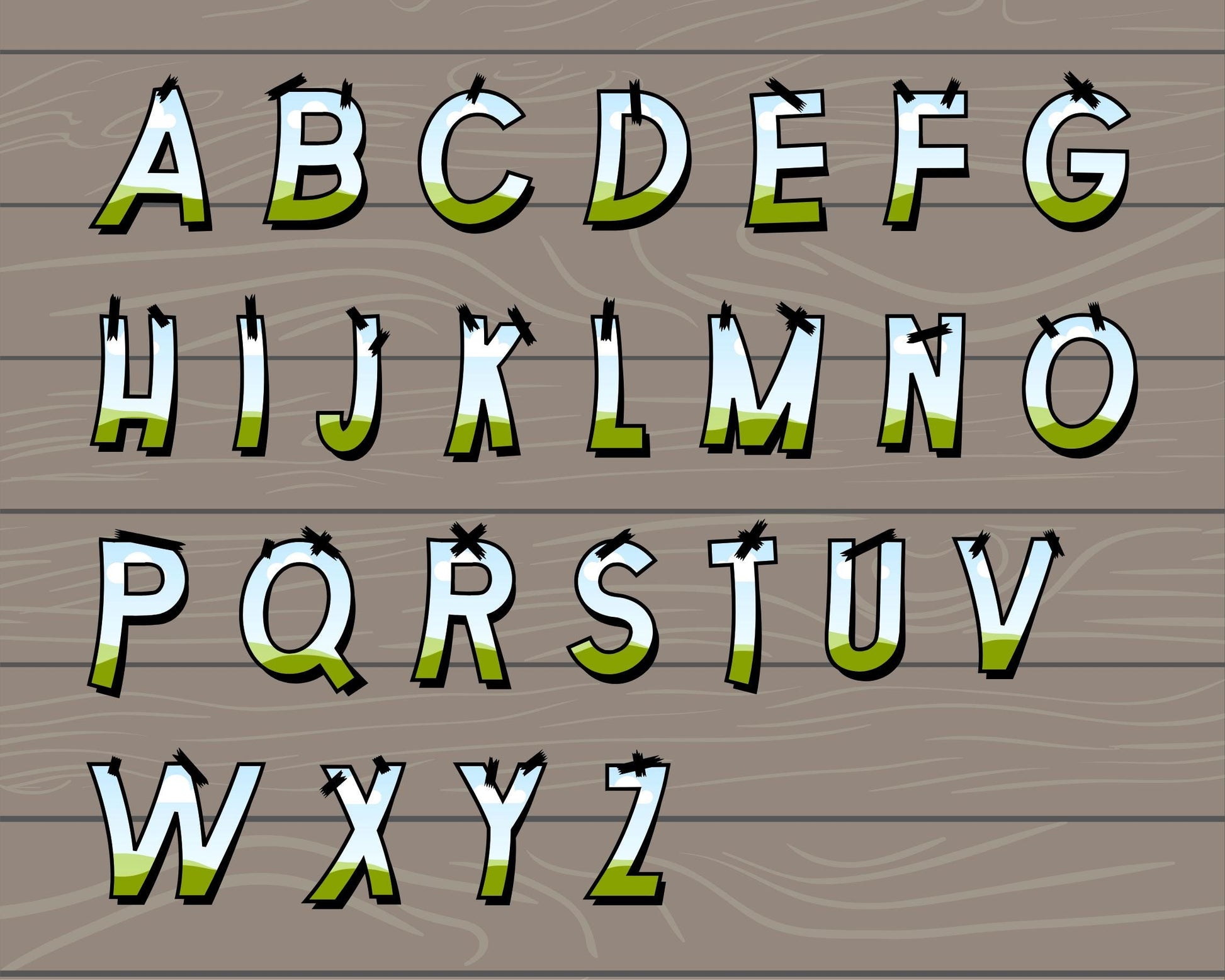 Design Your Own Sticker Letters Canva Frames, Letters & Numbers Canva Template, Editable Alphabet Canva, Drag and Drop, School Letters