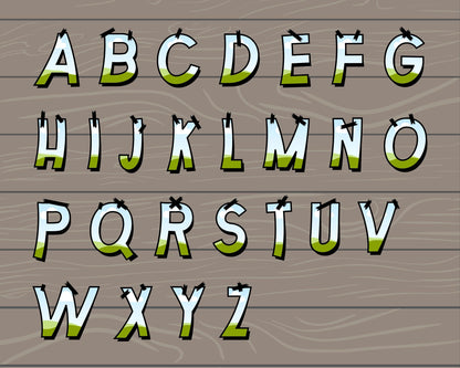 Design Your Own Sticker Letters Canva Frames, Letters & Numbers Canva Template, Editable Alphabet Canva, Drag and Drop, School Letters