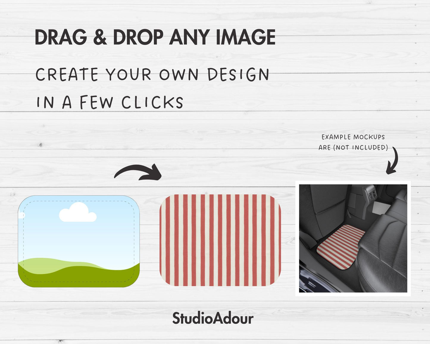 Car Mat Editable Canva Template, Easy Drag and Drop, Car Mat Sublimation Template, Front &Rear Car Floor Mat Template, Canva Frames Bundle