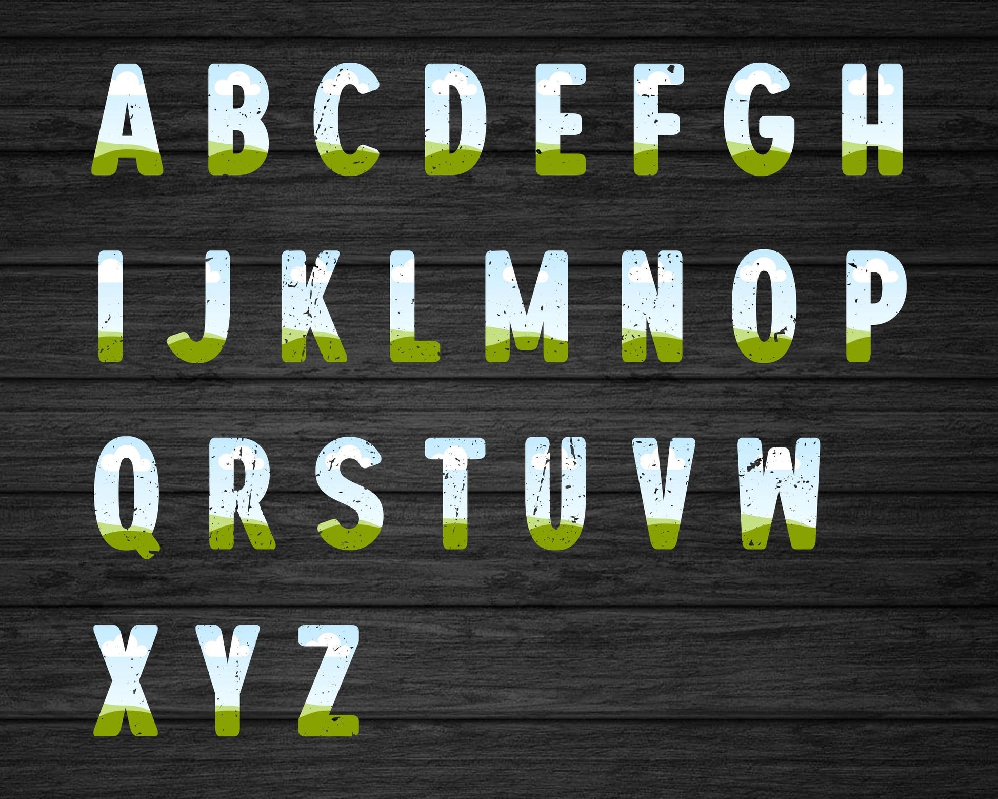 Design Your Own Doodle Distressed Alphabet on Canva, Canva Frames Bundle, Drag and Drop, Editable Grunge Uppercase & Lowercase Canva Letters