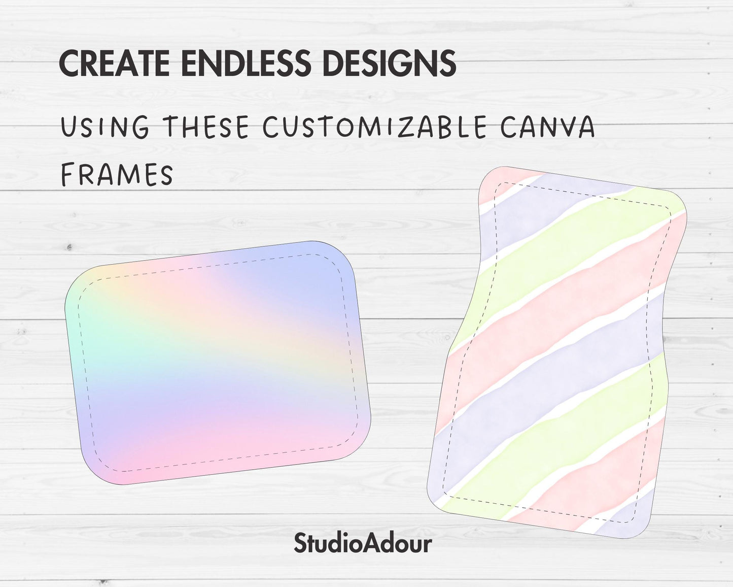 Car Mat Editable Canva Template, Easy Drag and Drop, Car Mat Sublimation Template, Front &Rear Car Floor Mat Template, Canva Frames Bundle